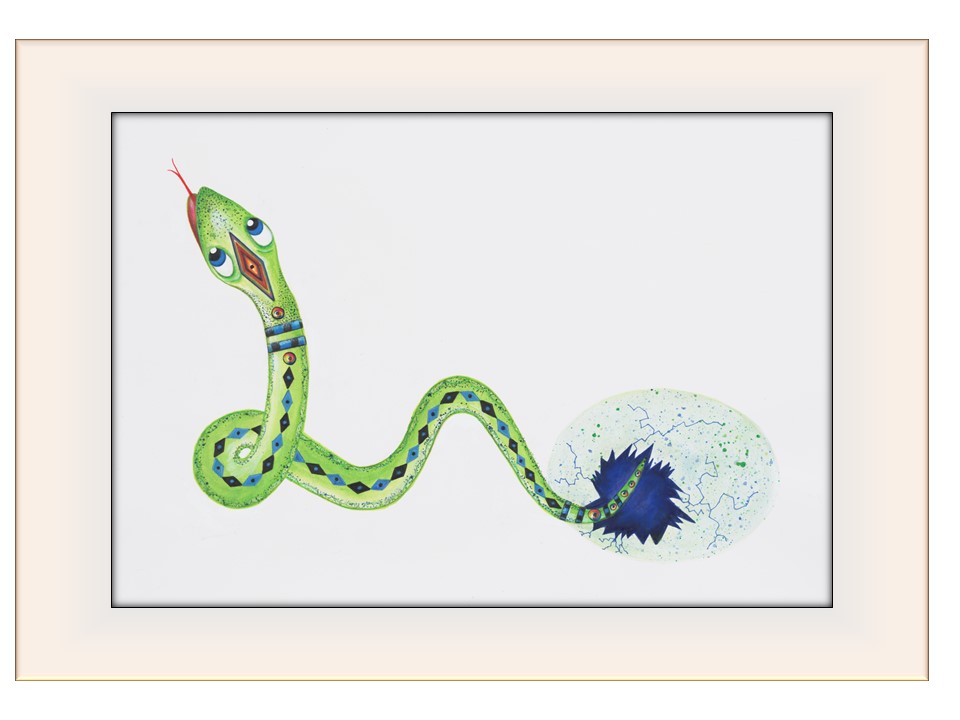whimsical snake art